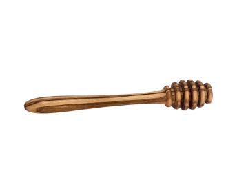 Natural Olive Wood Honey Spoon Dipper - Premium Handcrafted Eco Friendly 6 Inch Wooden Honeycomb Stirrer Wand for Tea Jar Drizzle, Perfect Kitchen Se