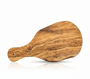Original Olive Wood Cutting Board with Handle - Handcrafted Mediterranean Wood Charcuterie Board, Cheese Platter & Decorative Serving Tray for Kitche