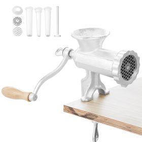 Manual Meat Grinder, Heavy Duty Cast Iron Hand Meat Grinder with Steel Table Clamp, Meat Mincer Sausage Maker with 1 Cutting Blade, 2 Cutting Plates,