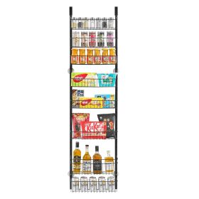 Over the Door Pantry Organizer, 8-Tier Pantry Organization and Storage, Heavy-Duty Steel Hanging Spice Rack, Adjustable Wall Seasoning Shelves, for H